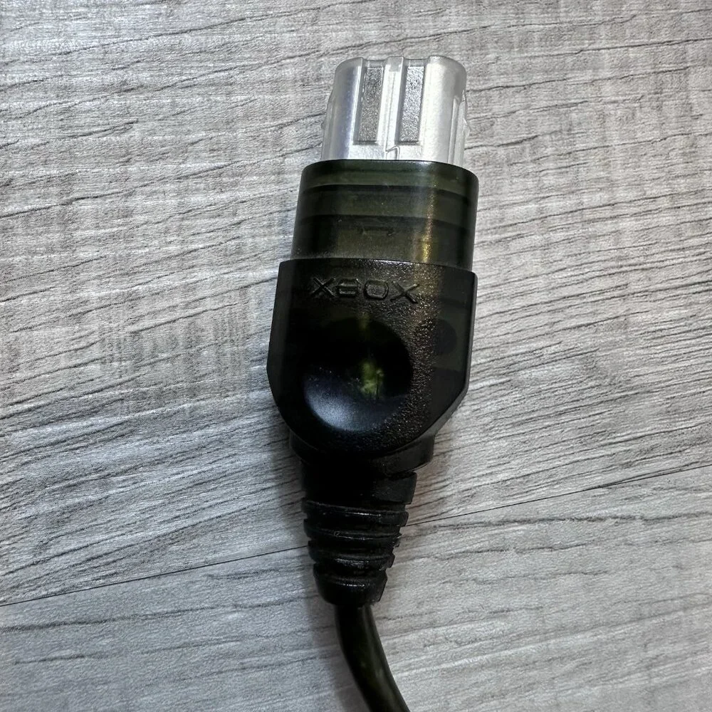 LOT OF 2 Original Xbox Controller Breakaway Cable Adapter OEM Clear Green Dongle